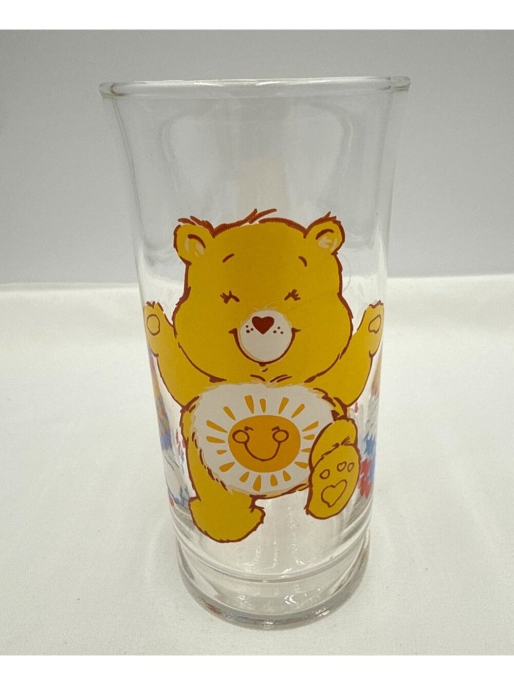 Care Bears Funshine Bear Collectors Series Pizza Hut Glass 1983 Vintage Drinkwar